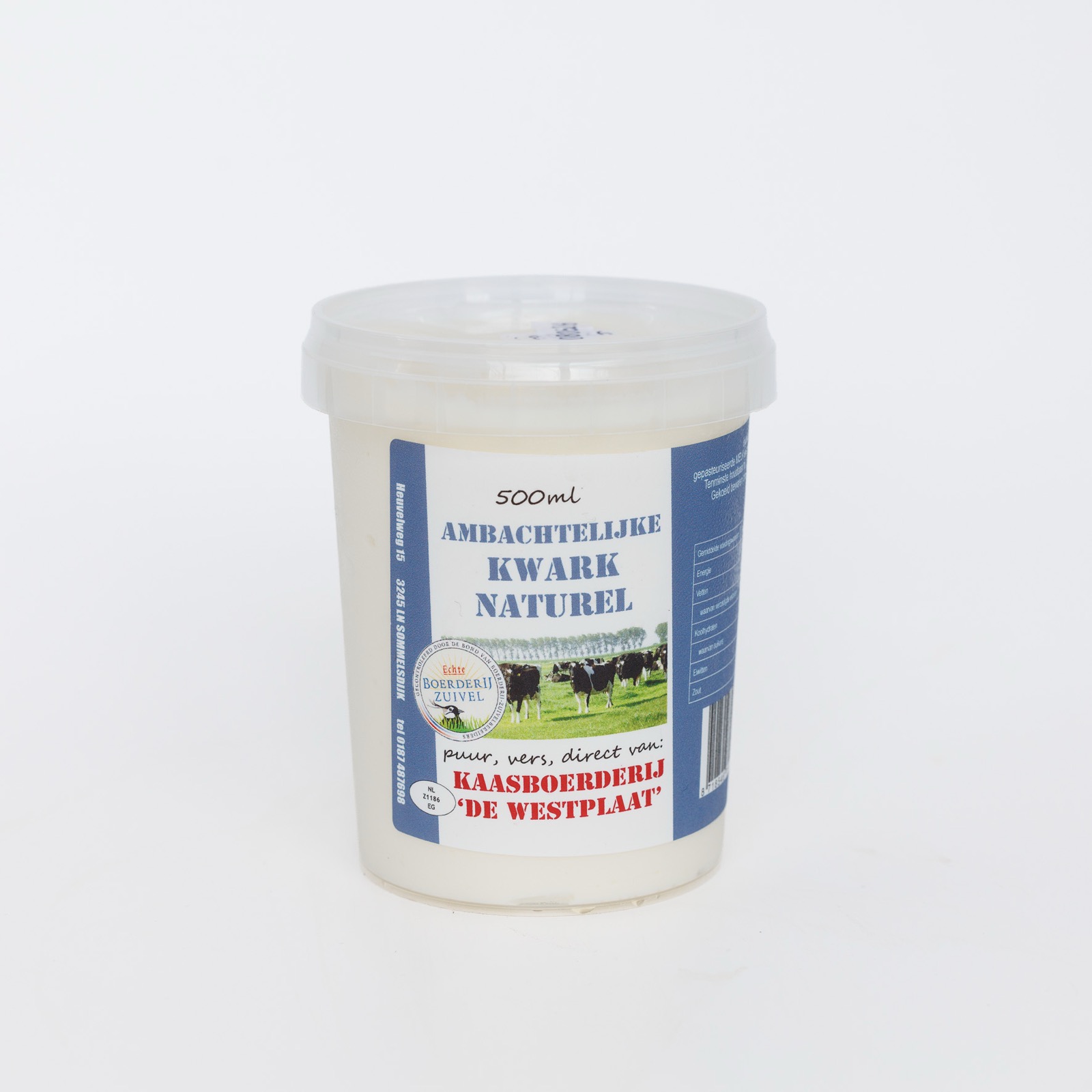 Kwark Naturel 500 g Westplaat