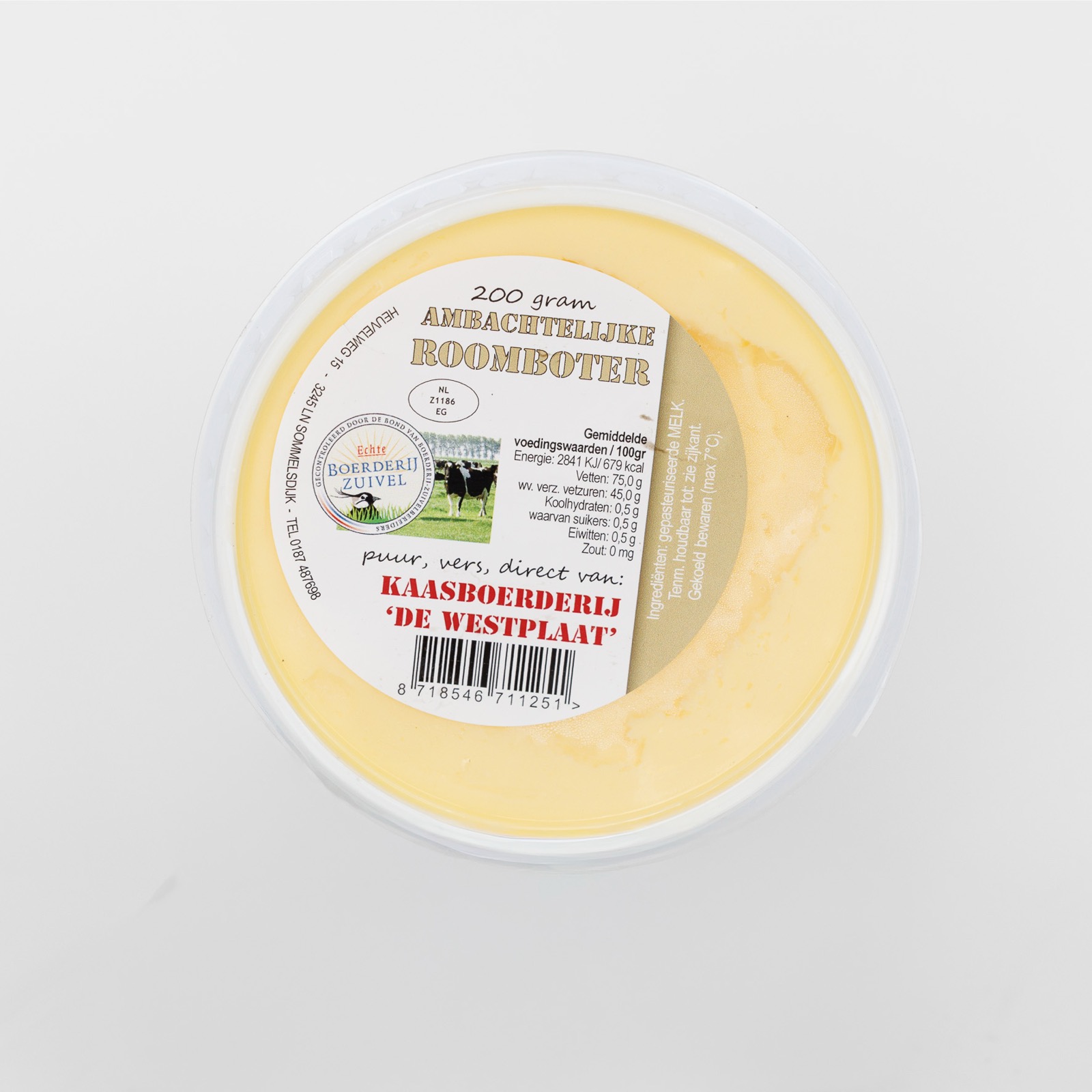 Roomboter Ambachtelijk 200 Gram Westplaat